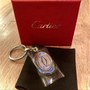 Must de Cartier logo key ring, silver finish